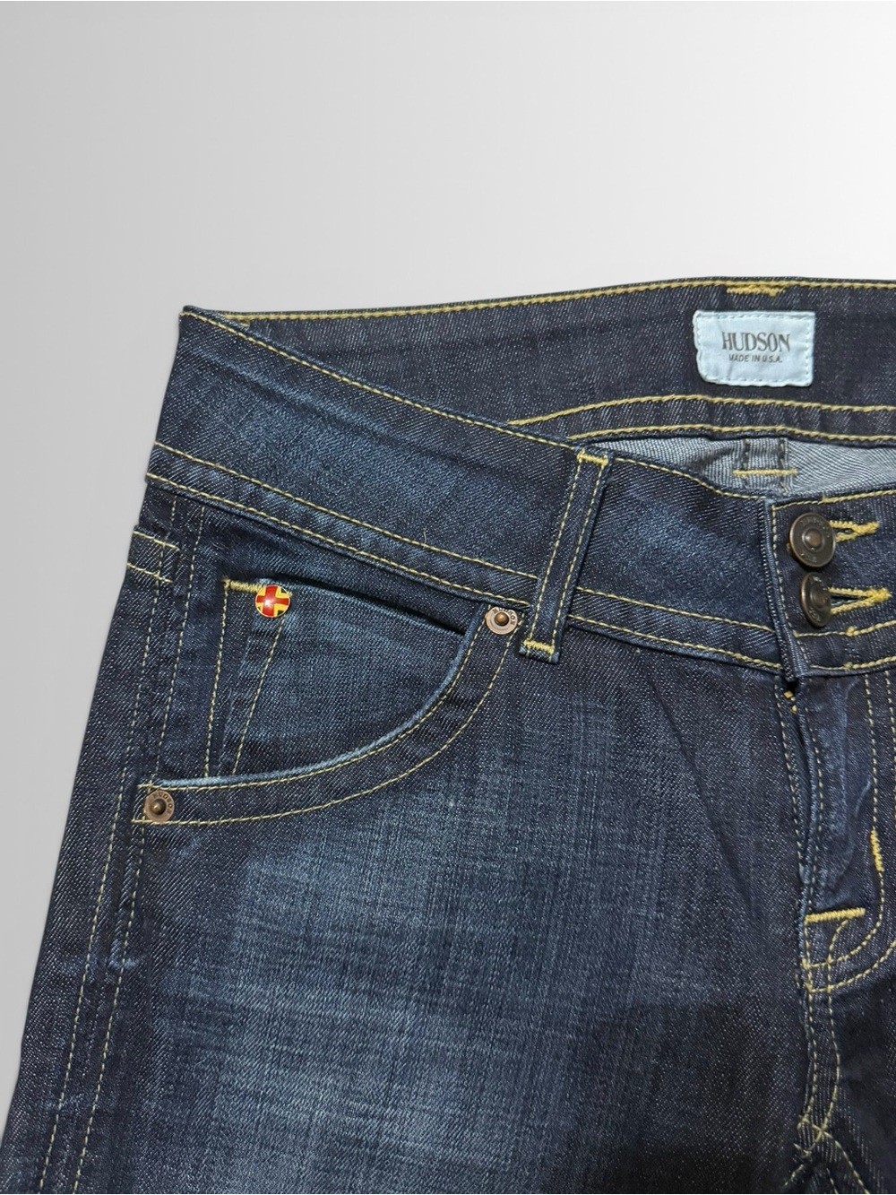 Hudson Signature Flap Pocket Flare Jeans Size 26 Dark Wash USA - Picture 6 of 13